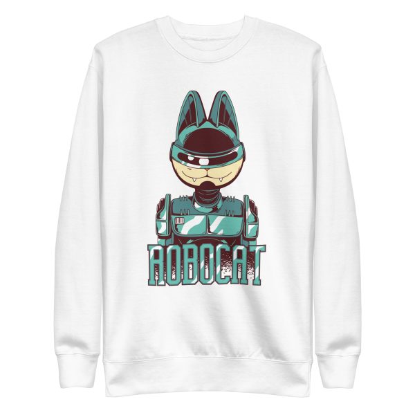 unisex-premium-sweatshirt-white-front-6a1eb5c2484ff-1.jpg Robocat Sweatshirt