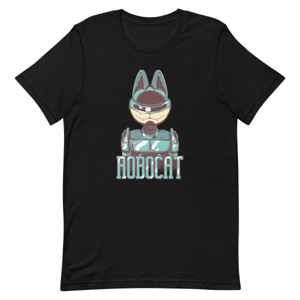unisex-staple-t-shirt-black-front-6a1eb59525390.jpg Robocat T-Shirt