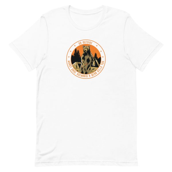 unisex-staple-t-shirt-white-front-6a1cf89c8a772.jpg Go Outside T-Shirt