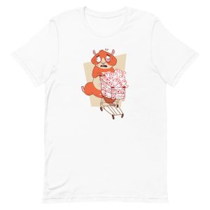 unisex-staple-t-shirt-white-front-6a1d4224754a1.jpg Hamster Panic Buying T-Shirt