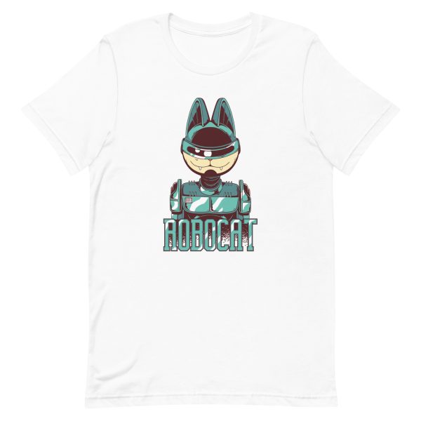 unisex-staple-t-shirt-white-front-6a1eb59528ee1.jpg Robocat T-Shirt