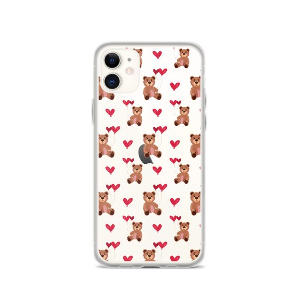 Cute Teddy Bear iPhone Clear Case
