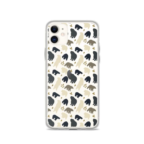 Forest Bear Silhouette iPhone Clear Case