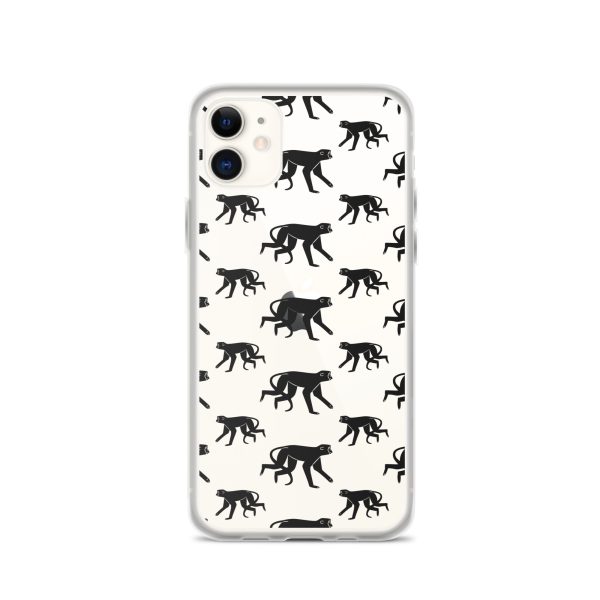 Monkey Silhouette iPhone Clear Case