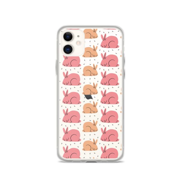 Pink Bunnies iPhone Clear Case