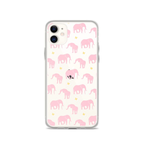 Seamless Elephant Silhouette iPhone Clear Case