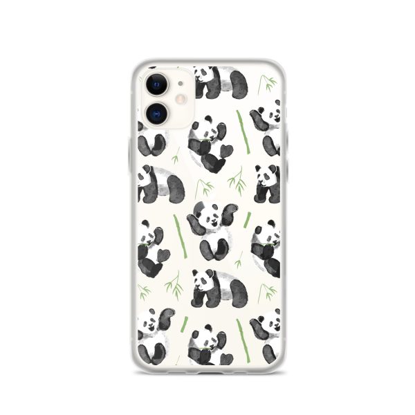 Watercolor Panda Bear iPhone Clear Case