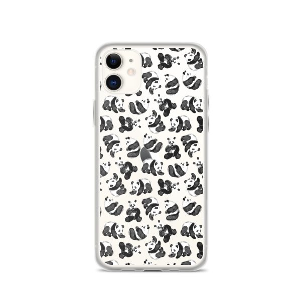 Watercolor Panda Bears iPhone Clear Case