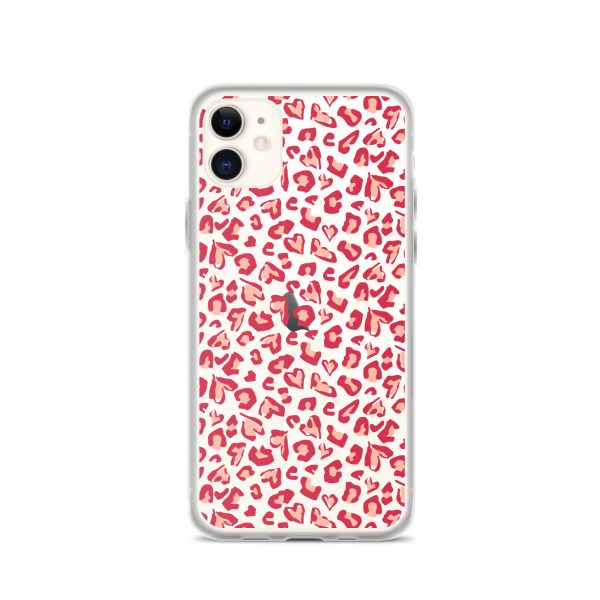 Leopard Heart Print iPhone Clear Case