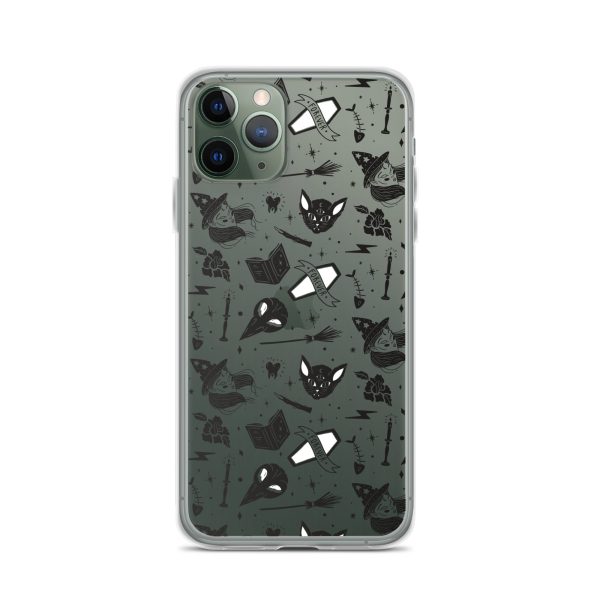 Black and White Halloween iPhone Clear Case