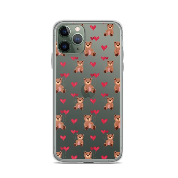 Cute Teddy Bear iPhone Clear Case