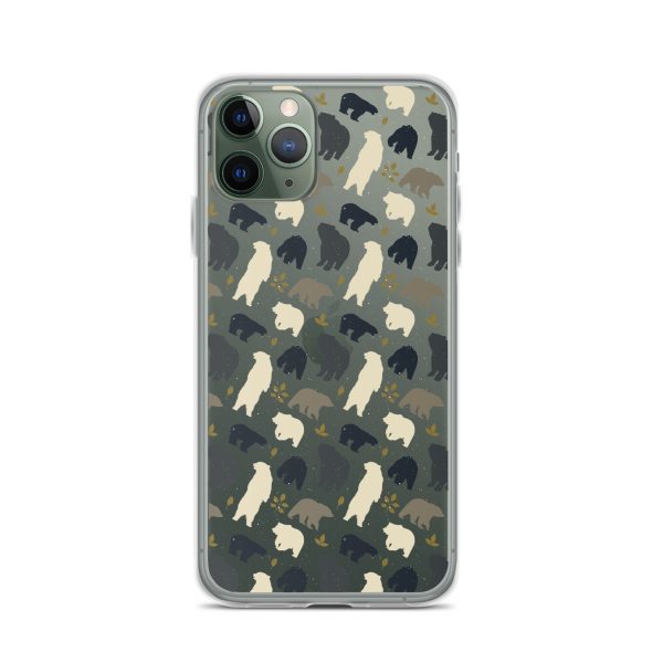 Forest Bear Silhouette iPhone Clear Case