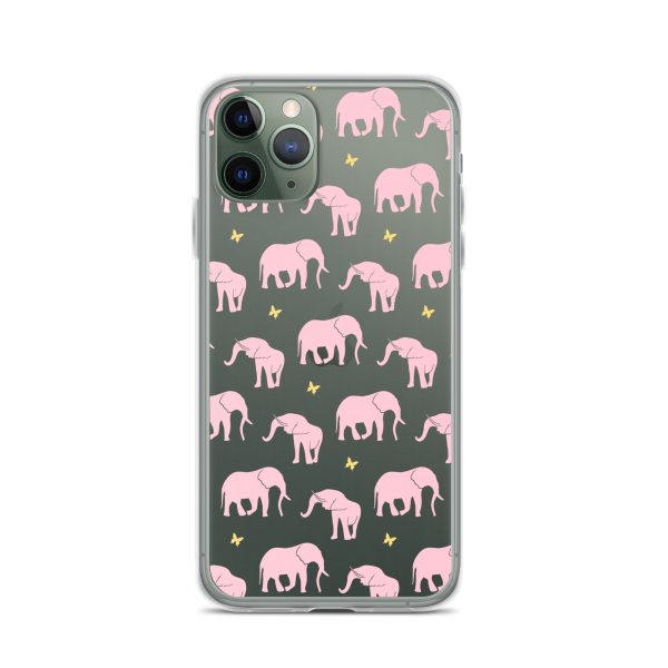 Seamless Elephant Silhouette iPhone Clear Case