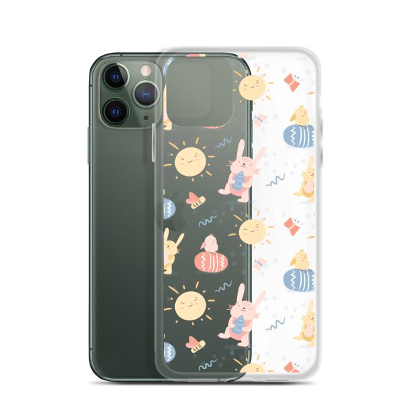 Easter Egg and Bunnies iPhone Clear Case