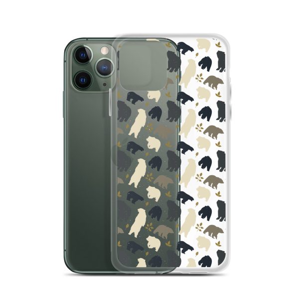 Forest Bear Silhouette iPhone Clear Case