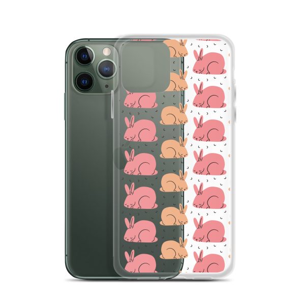 Pink Bunnies iPhone Clear Case