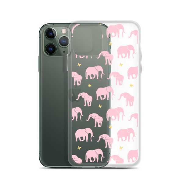 Seamless Elephant Silhouette iPhone Clear Case