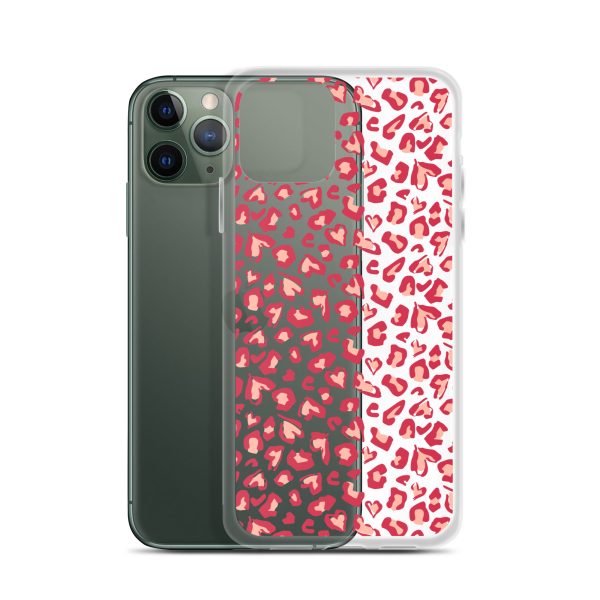 Leopard Heart Print iPhone Clear Case