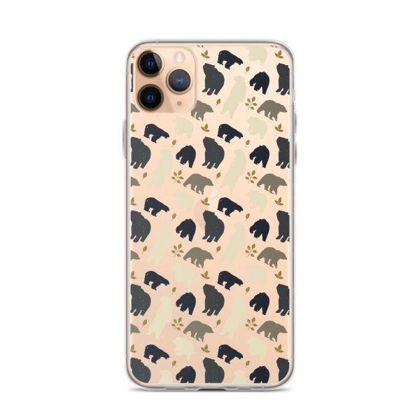 Forest Bear Silhouette iPhone Clear Case