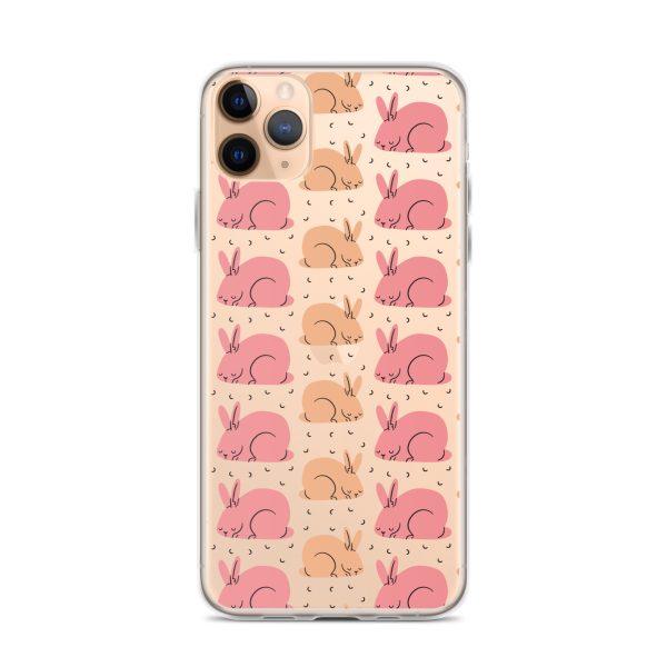 Pink Bunnies iPhone Clear Case