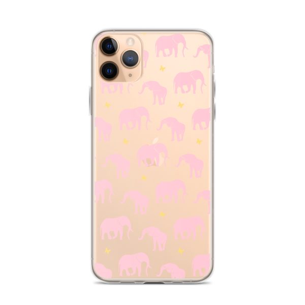 Seamless Elephant Silhouette iPhone Clear Case