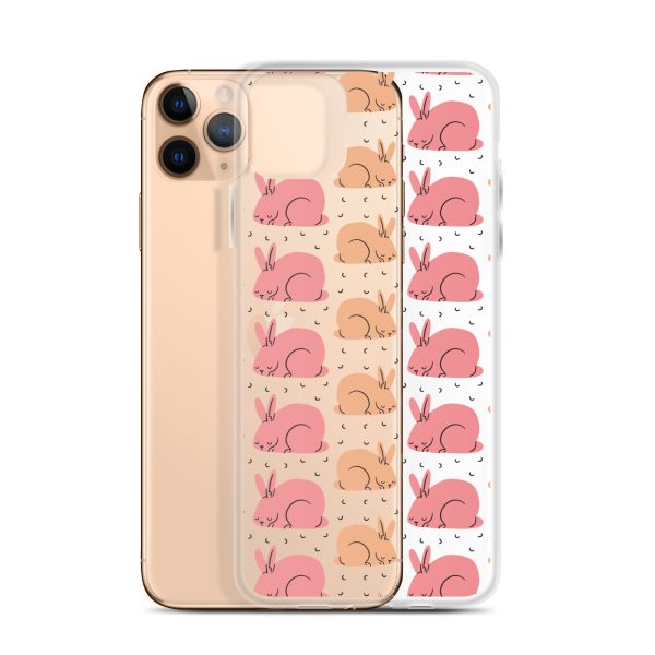 Pink Bunnies iPhone Clear Case