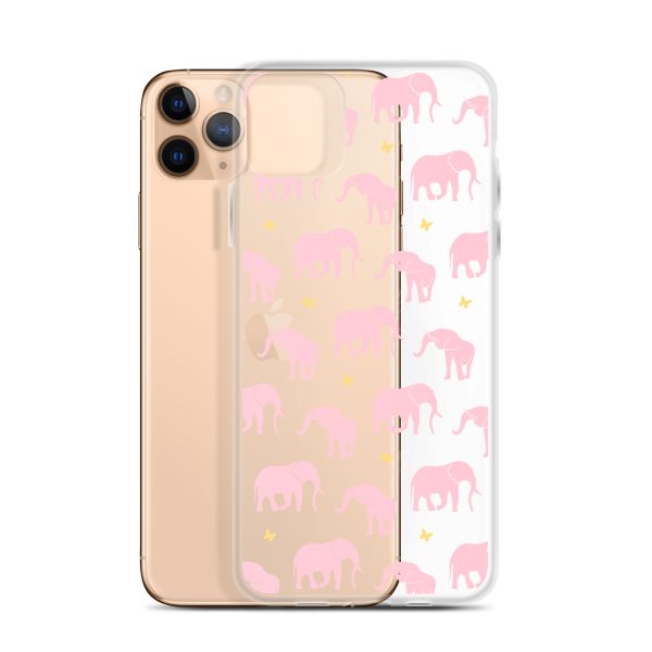 Seamless Elephant Silhouette iPhone Clear Case