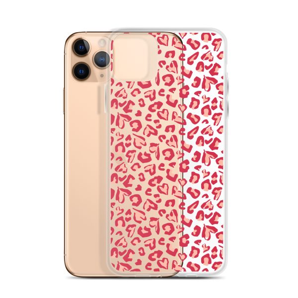 Leopard Heart Print iPhone Clear Case