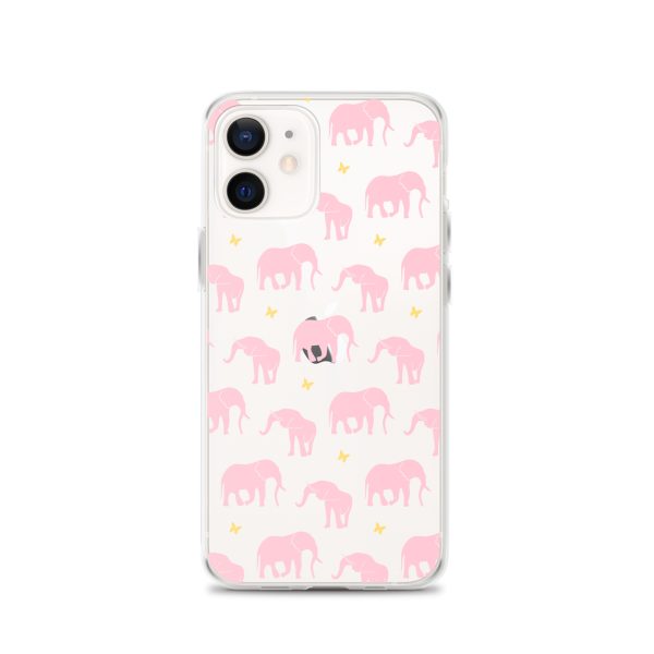 Seamless Elephant Silhouette iPhone Clear Case