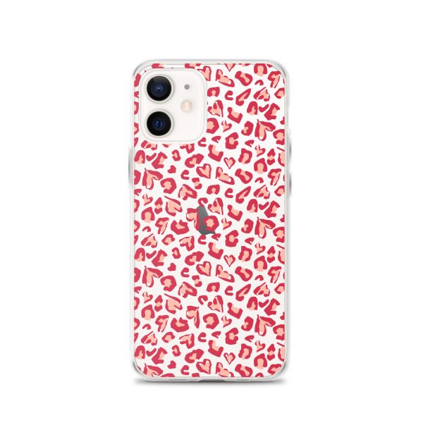 Leopard Heart Print iPhone Clear Case