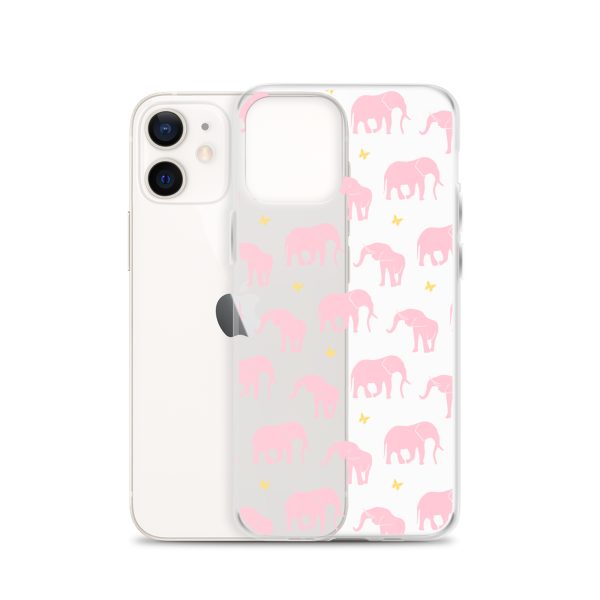 Seamless Elephant Silhouette iPhone Clear Case