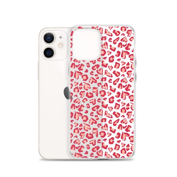 Leopard Heart Print iPhone Clear Case