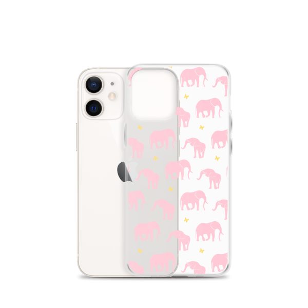 Seamless Elephant Silhouette iPhone Clear Case