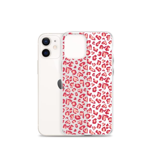 Leopard Heart Print iPhone Clear Case