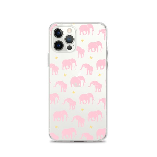 Seamless Elephant Silhouette iPhone Clear Case