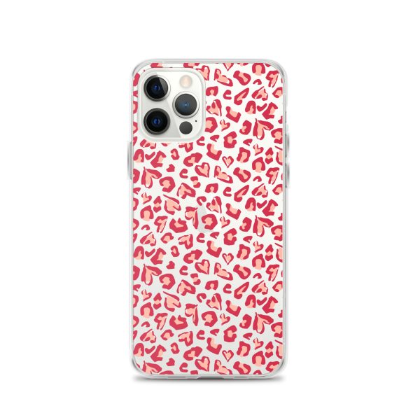 Leopard Heart Print iPhone Clear Case
