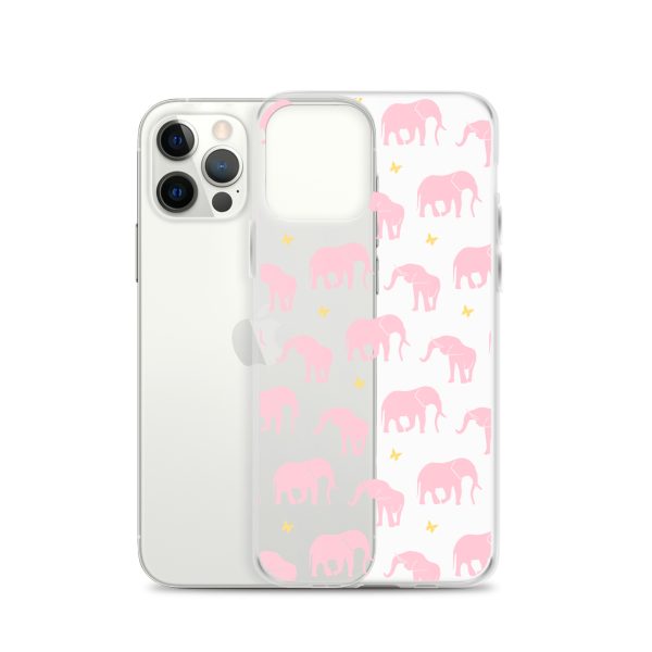 Seamless Elephant Silhouette iPhone Clear Case
