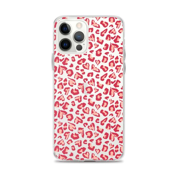 Leopard Heart Print iPhone Clear Case