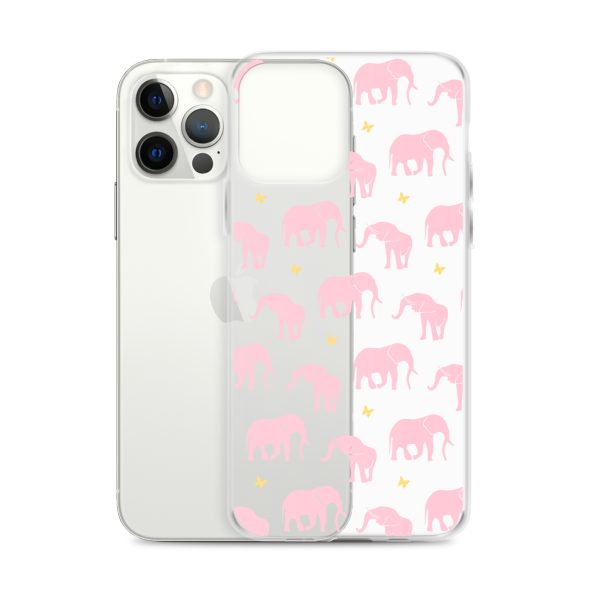 Seamless Elephant Silhouette iPhone Clear Case