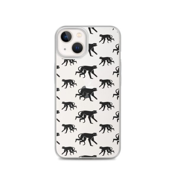 Monkey Silhouette iPhone Clear Case