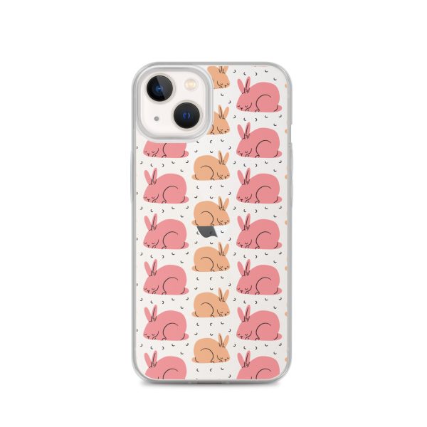 Pink Bunnies iPhone Clear Case