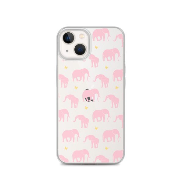 Seamless Elephant Silhouette iPhone Clear Case
