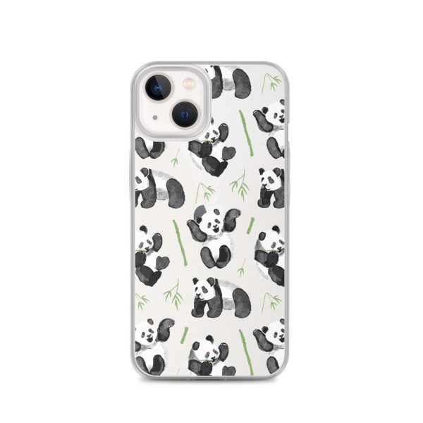 Watercolor Panda Bear iPhone Clear Case