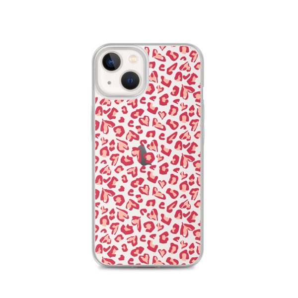 Leopard Heart Print iPhone Clear Case