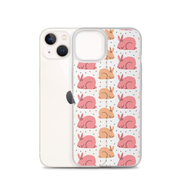 Pink Bunnies iPhone Clear Case