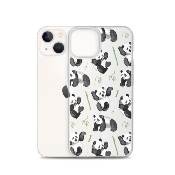 Watercolor Panda Bear iPhone Clear Case