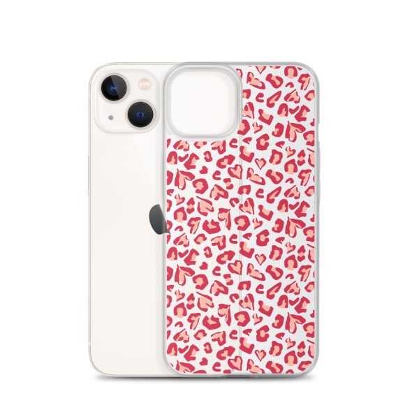 Leopard Heart Print iPhone Clear Case