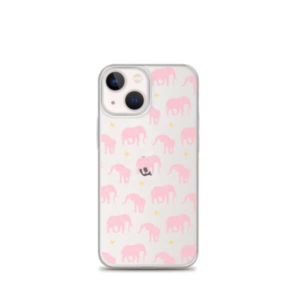 Seamless Elephant Silhouette iPhone Clear Case
