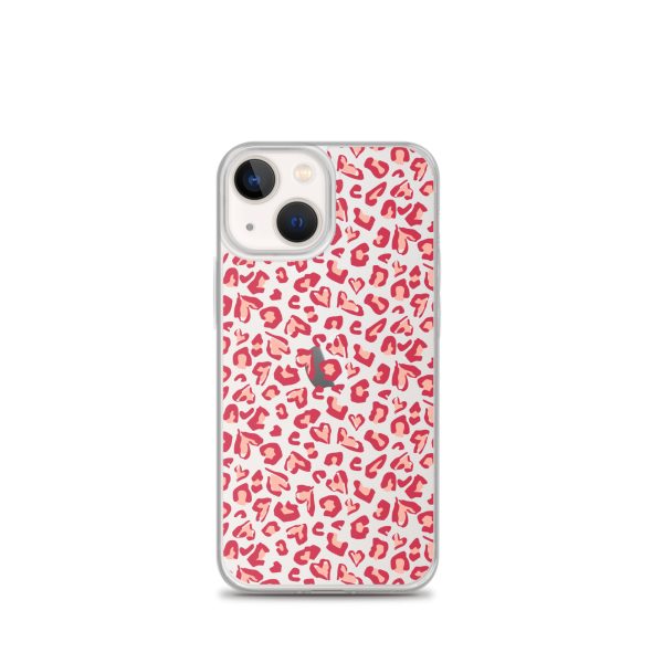 Leopard Heart Print iPhone Clear Case
