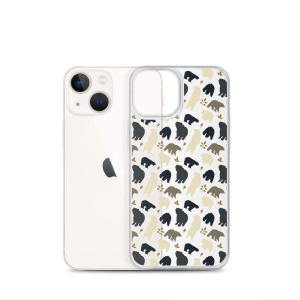 Forest Bear Silhouette iPhone Clear Case